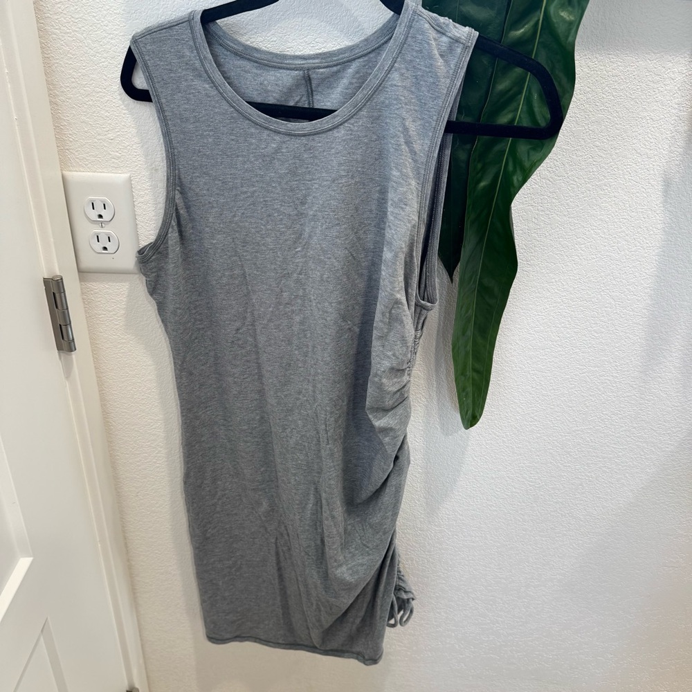 Lululemon Gray Sleeveless Ruched Dress size 8